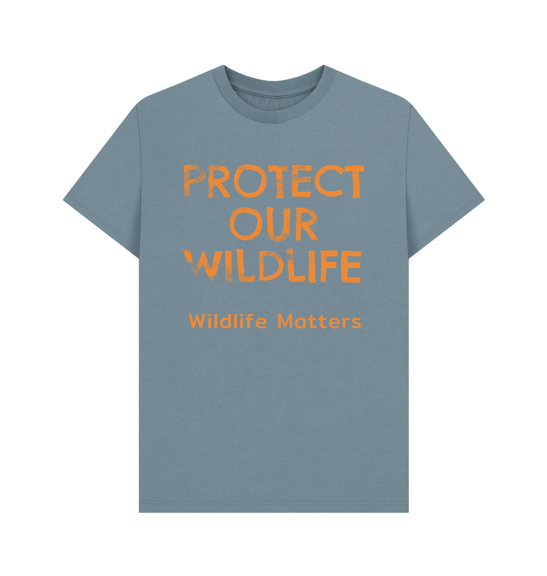 Stone Blue Wildlife Matters Protect our Wildlife T Shirt