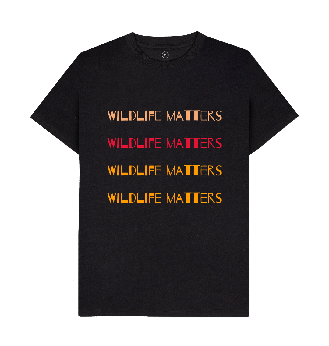 Black Wildlife Matters T Shirt Mens
