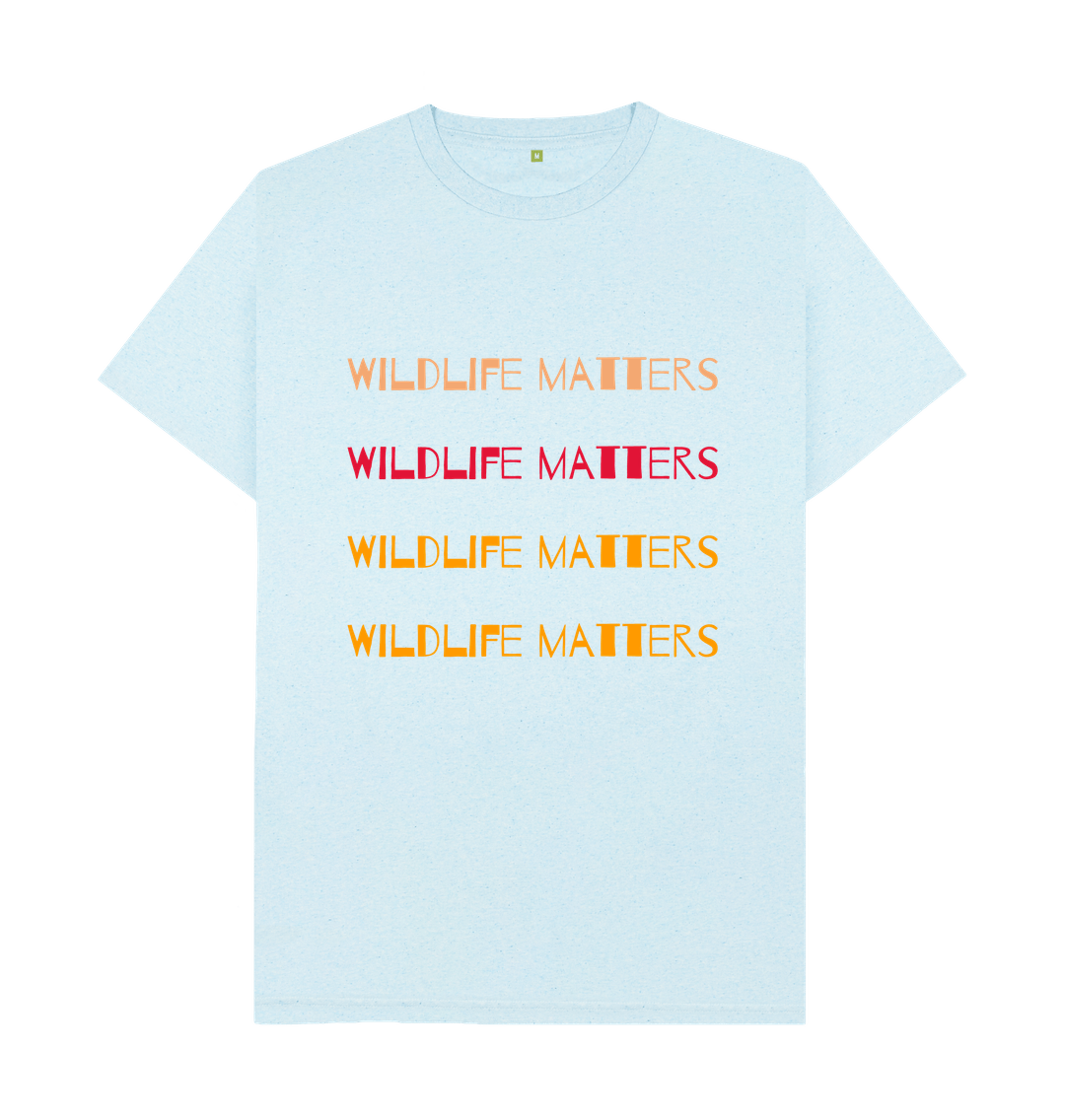 Light Blue Wildlife Matters T Shirt Mens