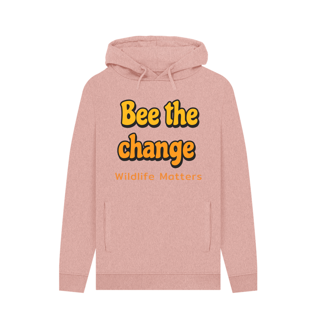 Sunset Pink Wildlife Matters Bee Mens Hoodie