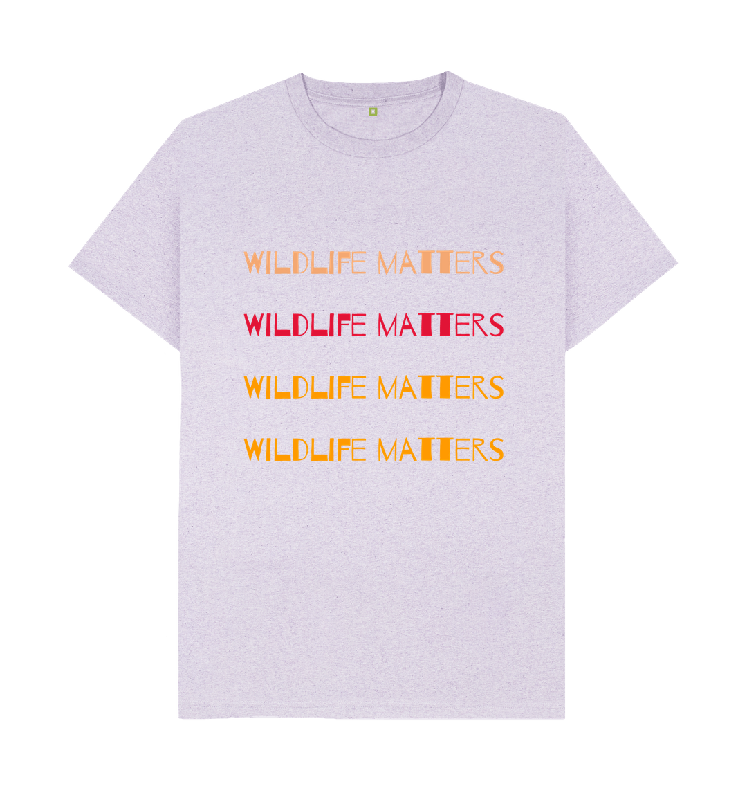 Light Purple Wildlife Matters T Shirt Mens