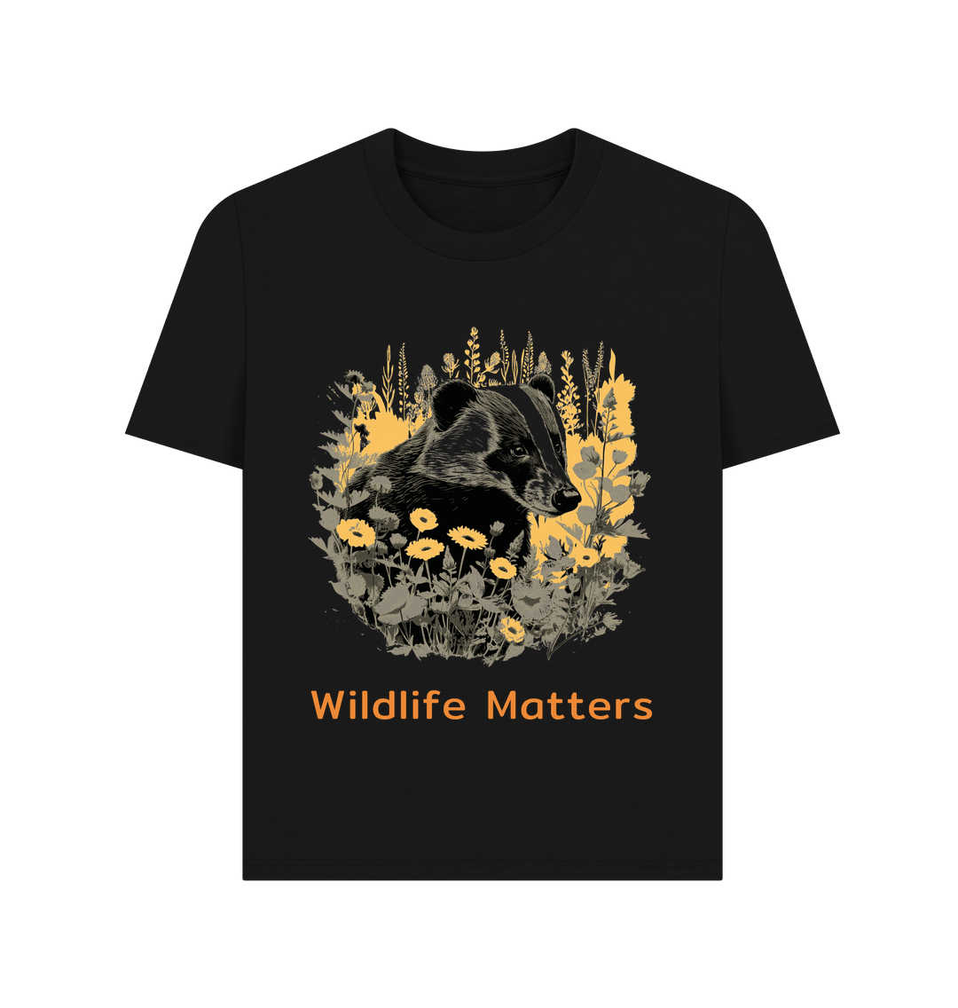 Black Wildlife Matters Women's Badger T Shirt