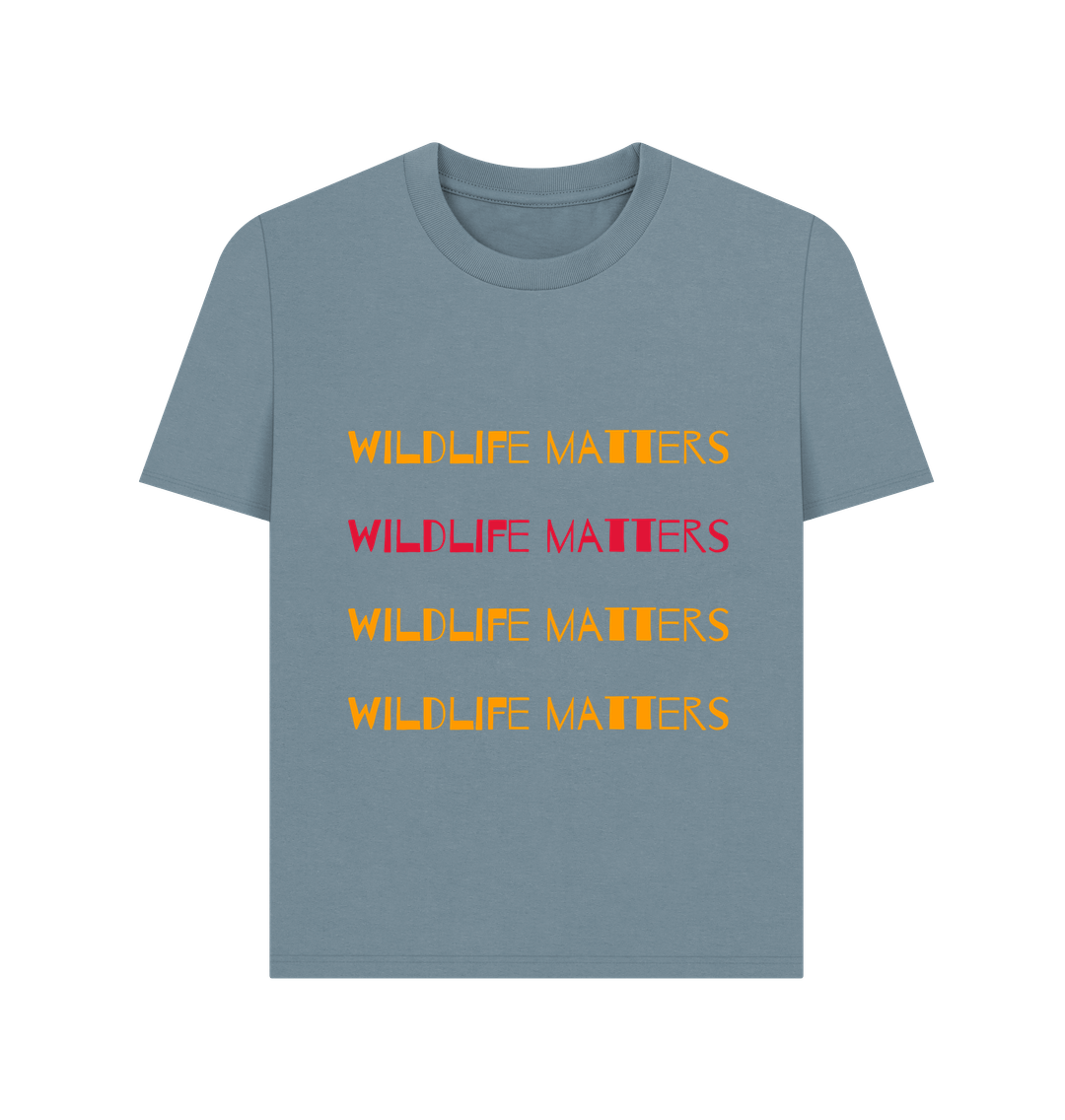 Stone Blue Wildlife Matters T Shirt Women