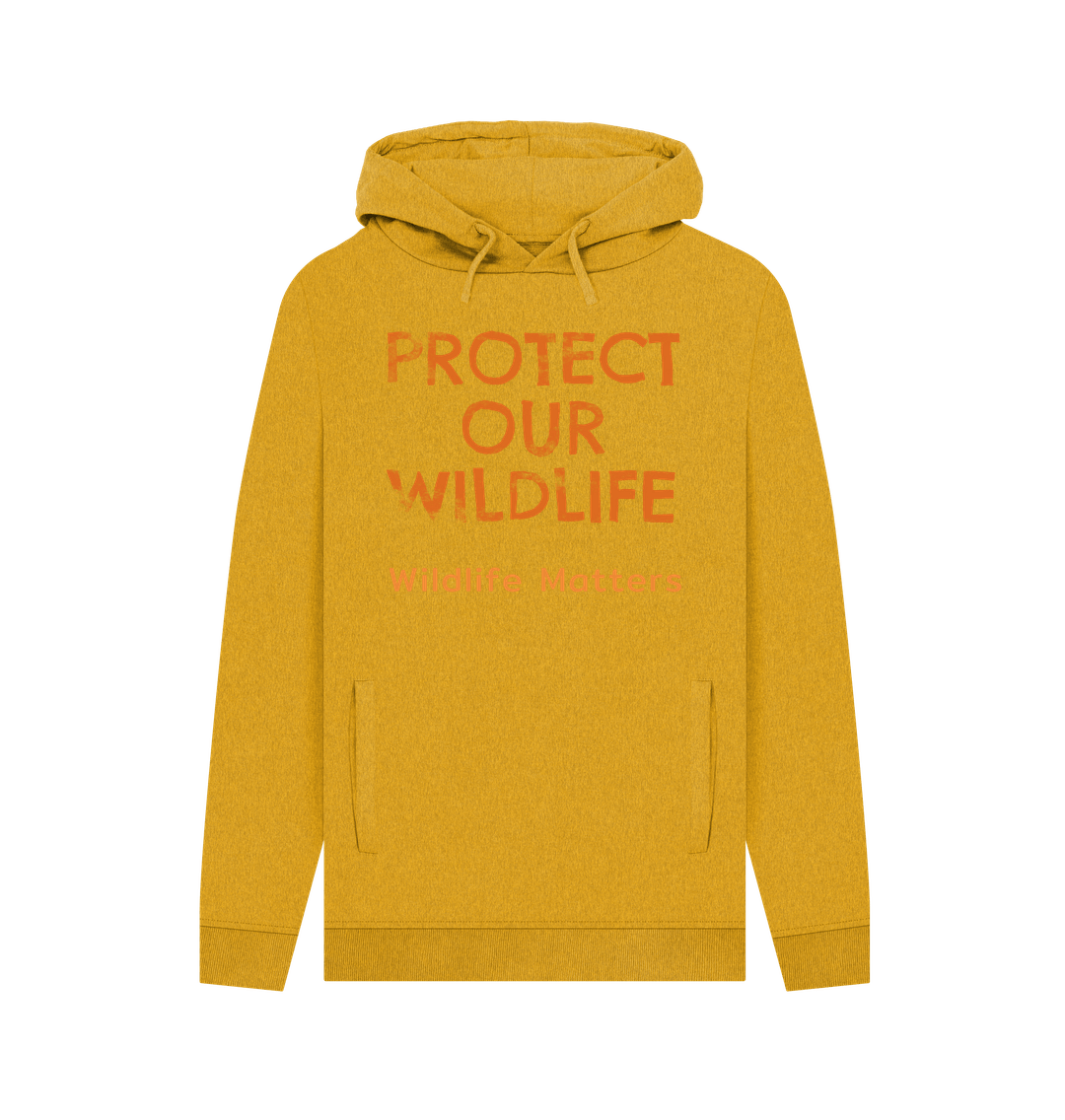 Sunflower Yellow Wildlife Matters Hoodie Mens Protect our Wildlife