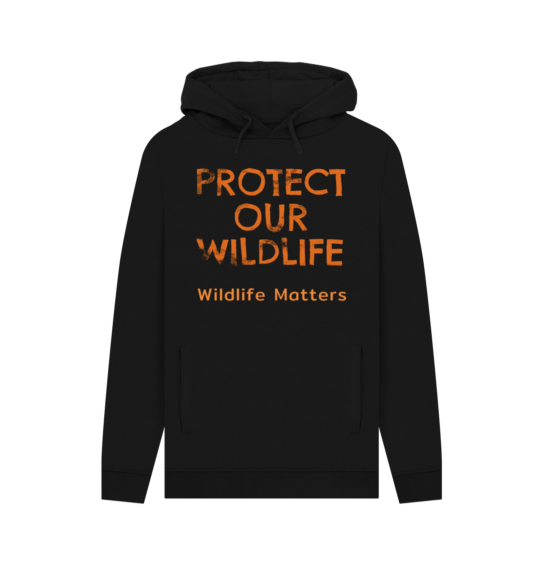 Black Wildlife Matters Hoodie Mens Protect our Wildlife