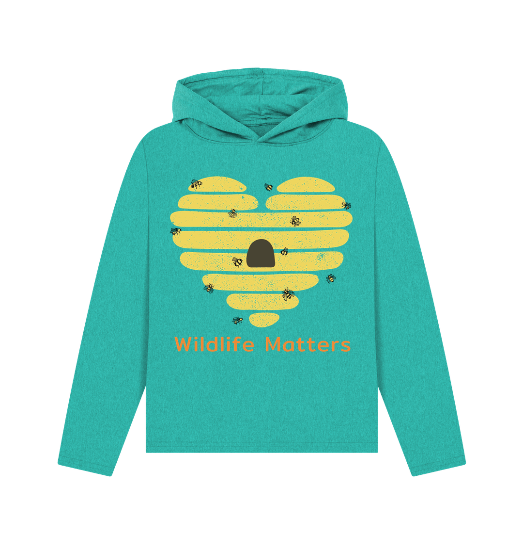 Seagrass Green Wildlife Matters Hoodie Womens Bees