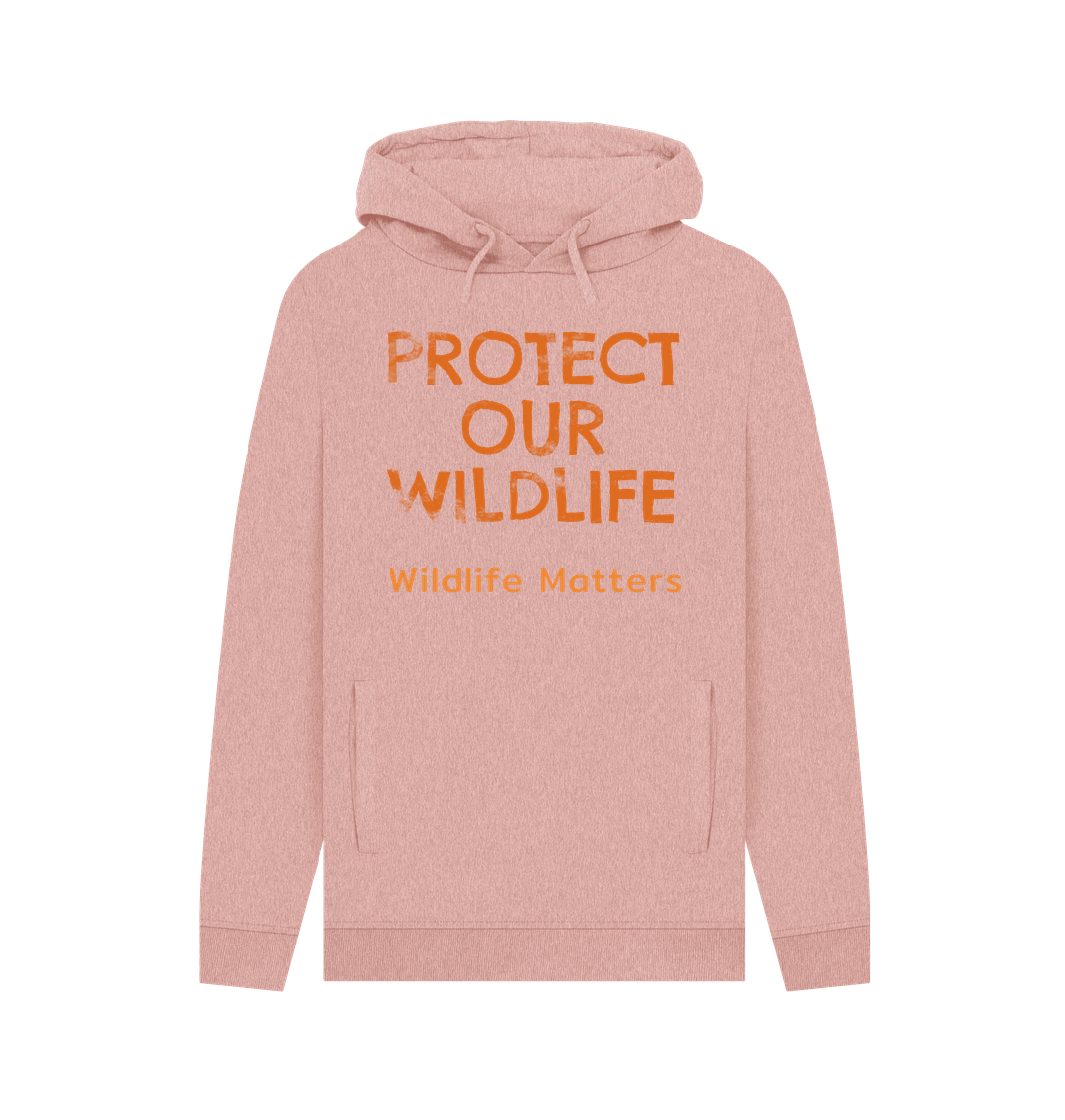 Sunset Pink Wildlife Matters Hoodie Mens Protect our Wildlife