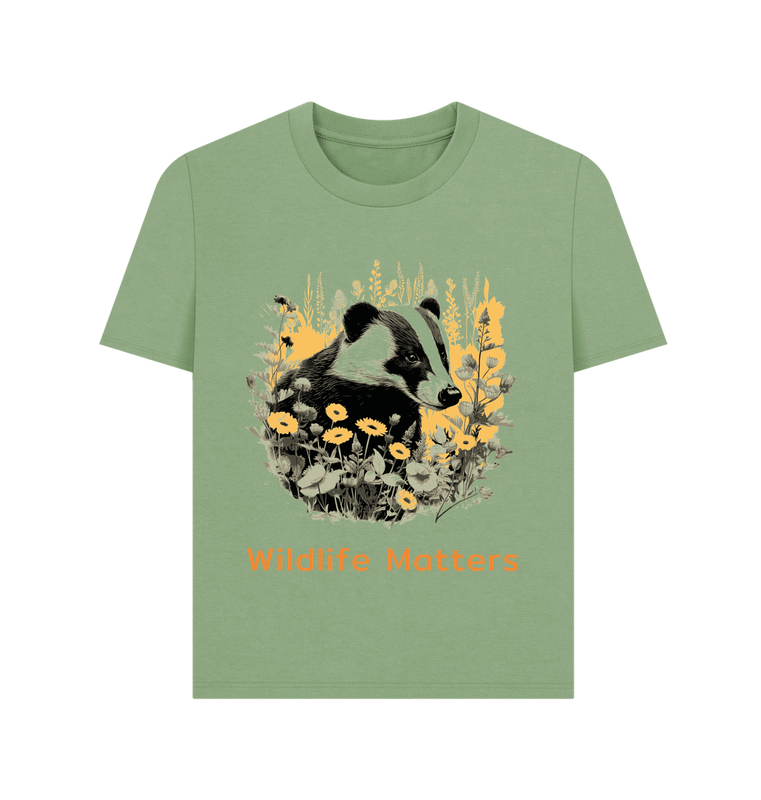Sage Wildlife Matters Women's Badger T Shirt