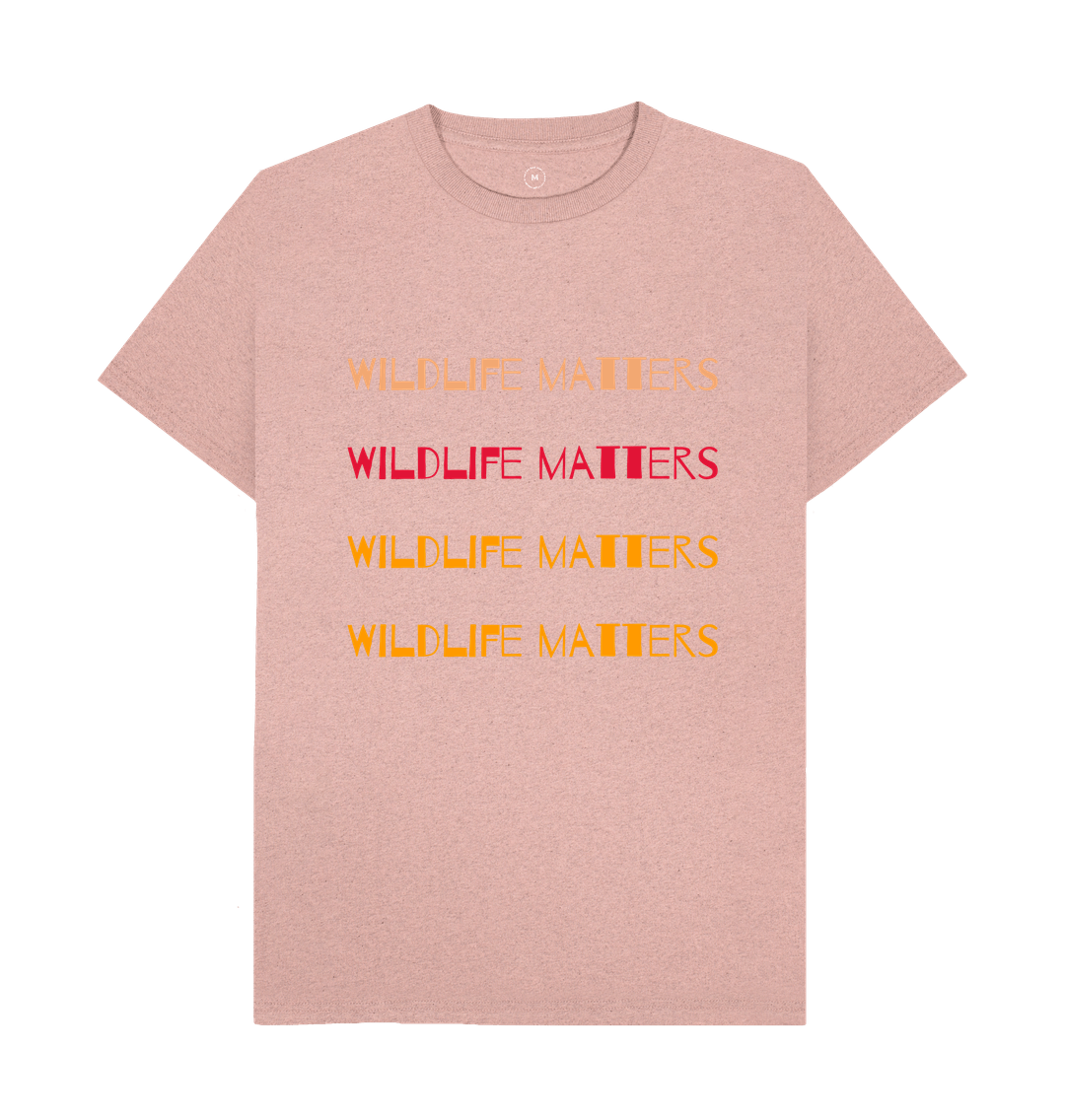 Sunset Pink Wildlife Matters T Shirt Mens