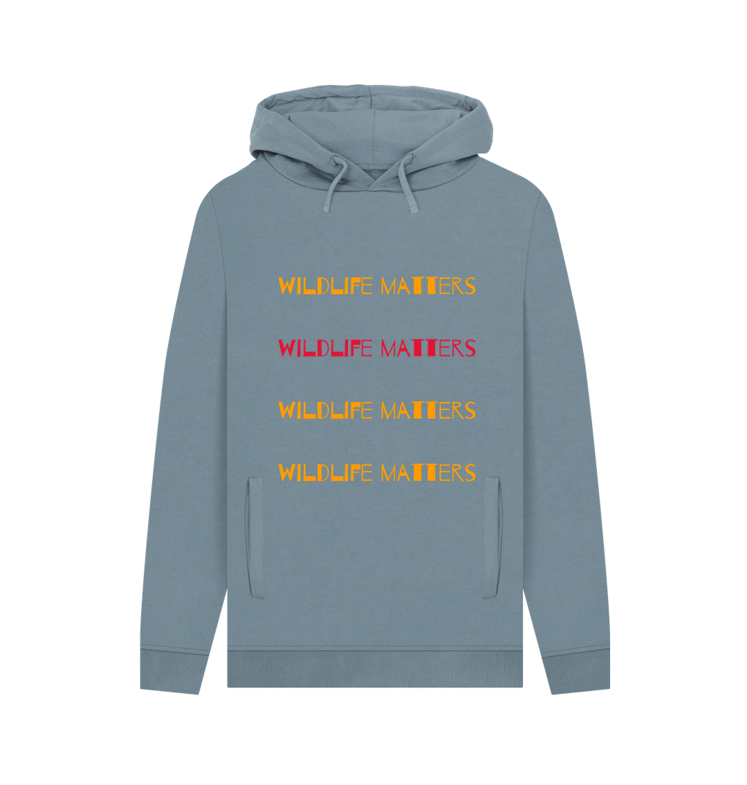 Stone Blue Wildlife Matters Hoodie Mens