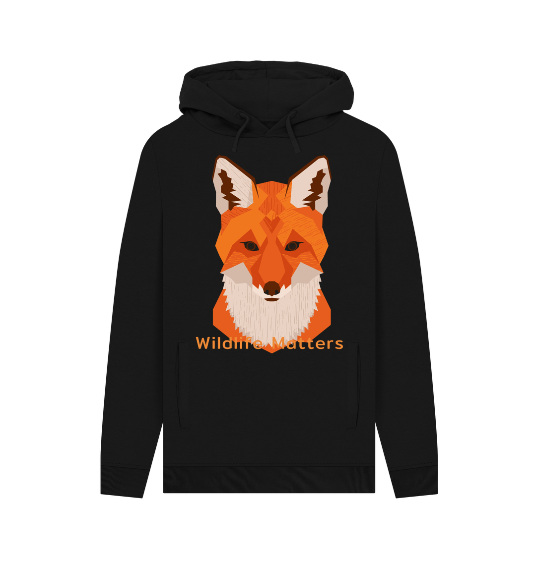 Black Wildlife Matters Hoodie mens Fox