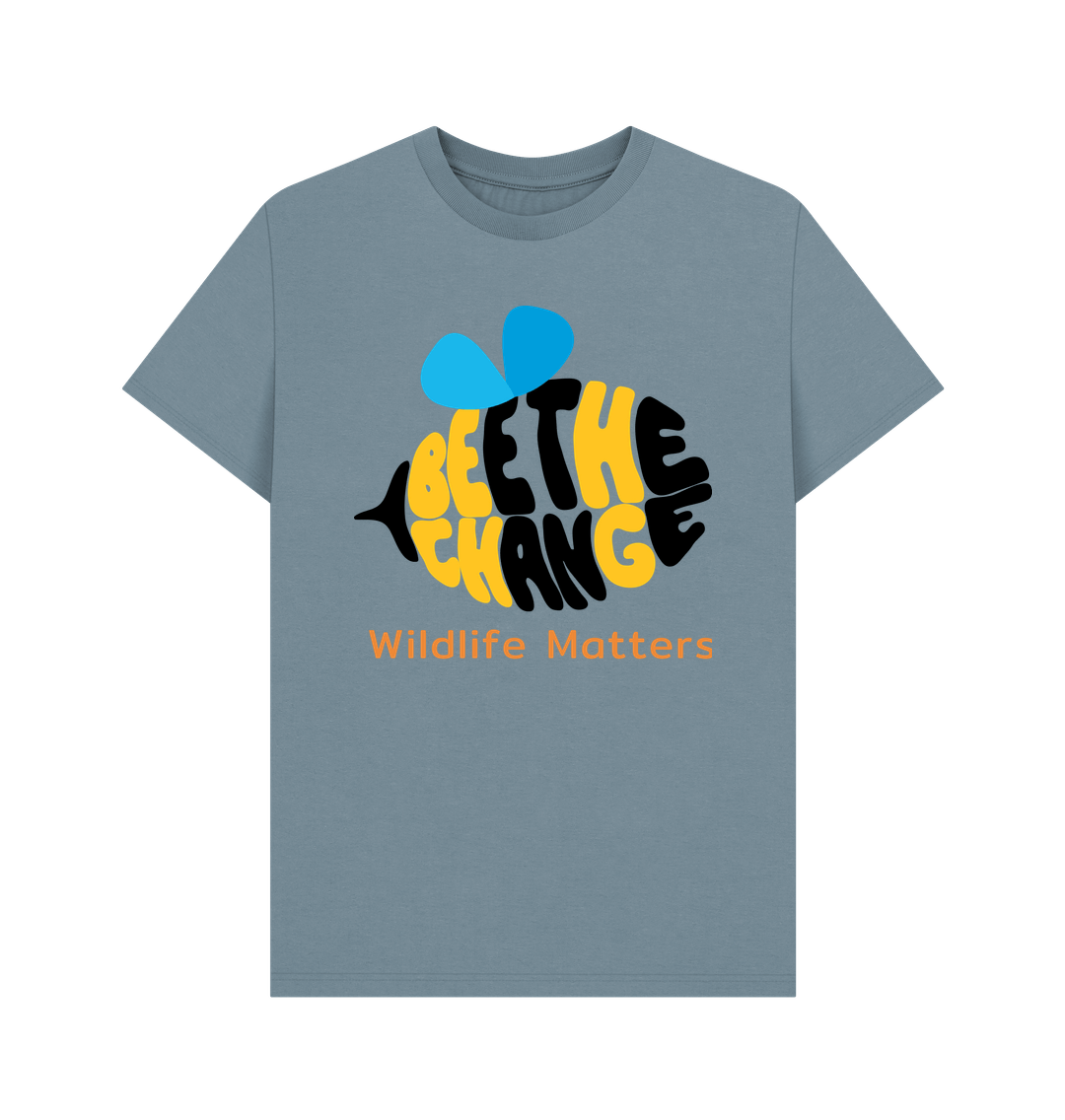 Stone Blue Wildlife Matters Bee Mens T Shirt