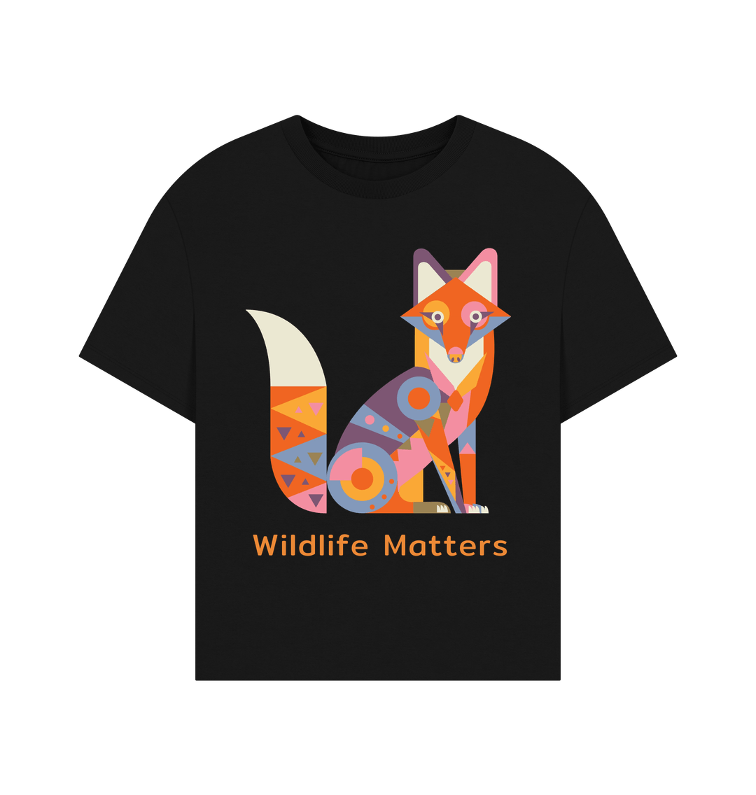 Black Wildlife Matters T Shirt Women Fox