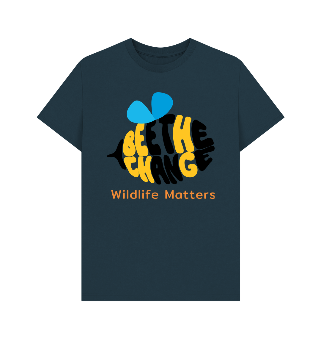 Denim Blue Wildlife Matters Bee Mens T Shirt