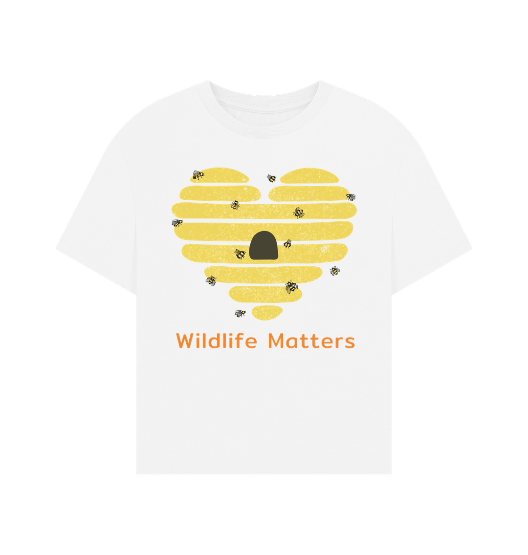 White Wildlife Matters Womens T Shirt Bees