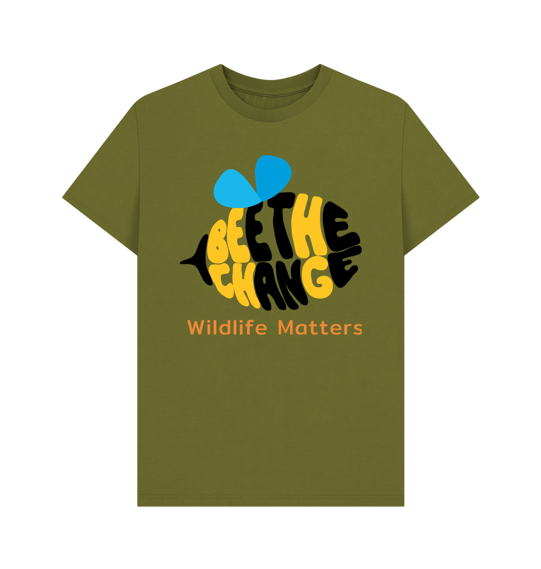 Moss Green Wildlife Matters Bee Mens T Shirt