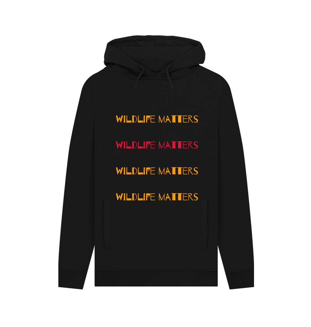 Black Wildlife Matters Hoodie Mens