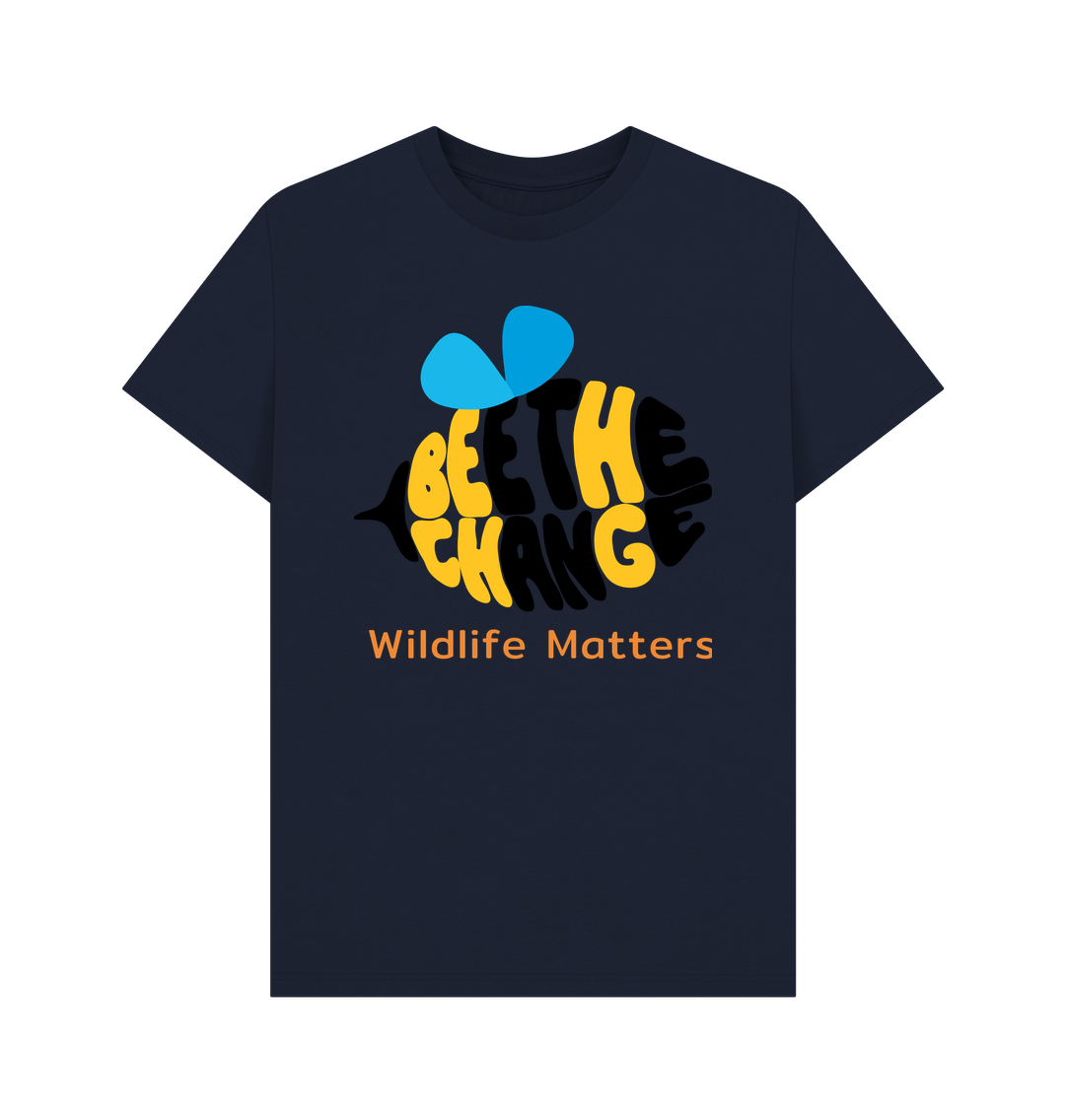 Navy Blue Wildlife Matters Bee Mens T Shirt