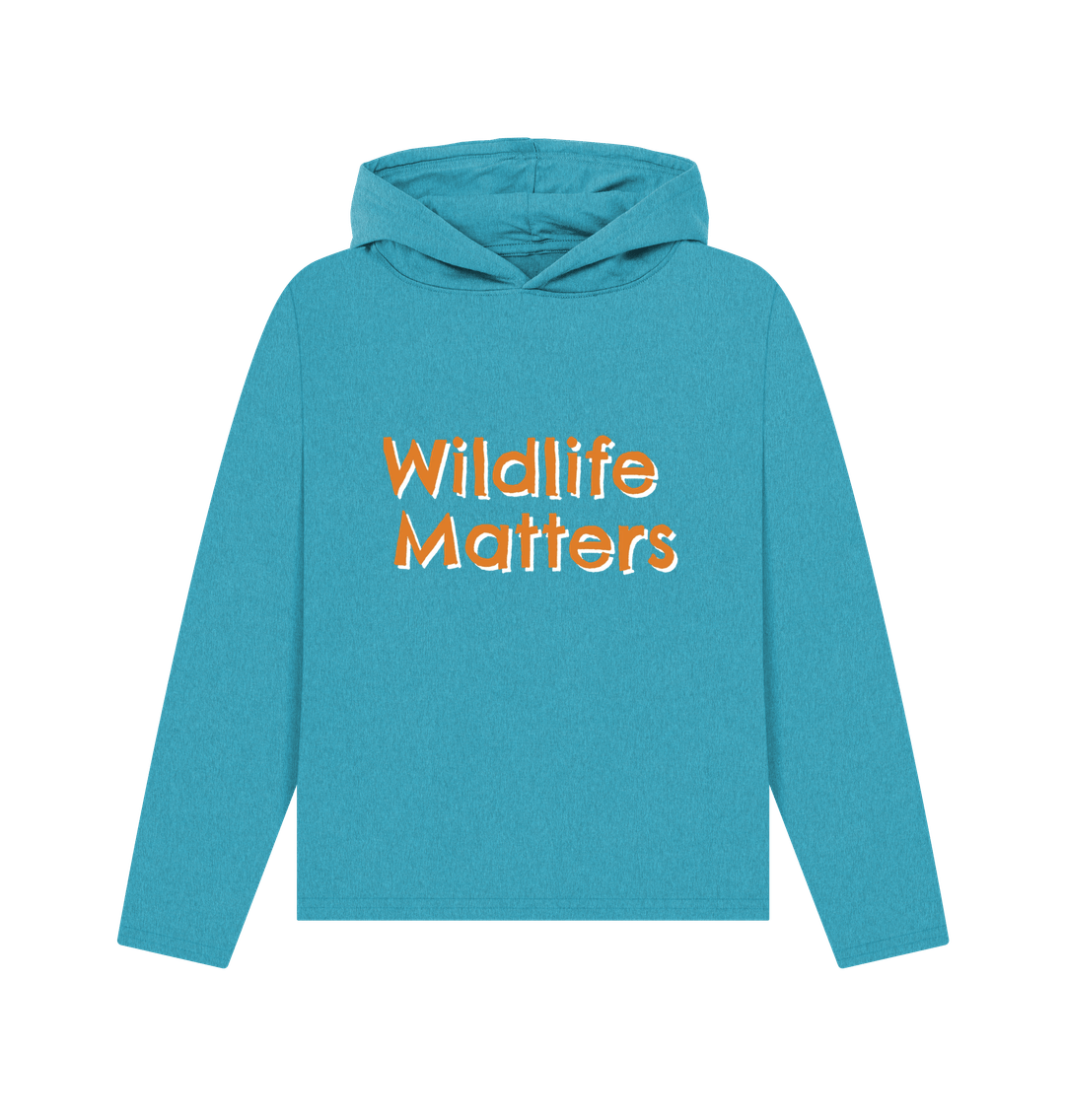 Ocean Blue Wildlife Matters Two Womens Hoodie