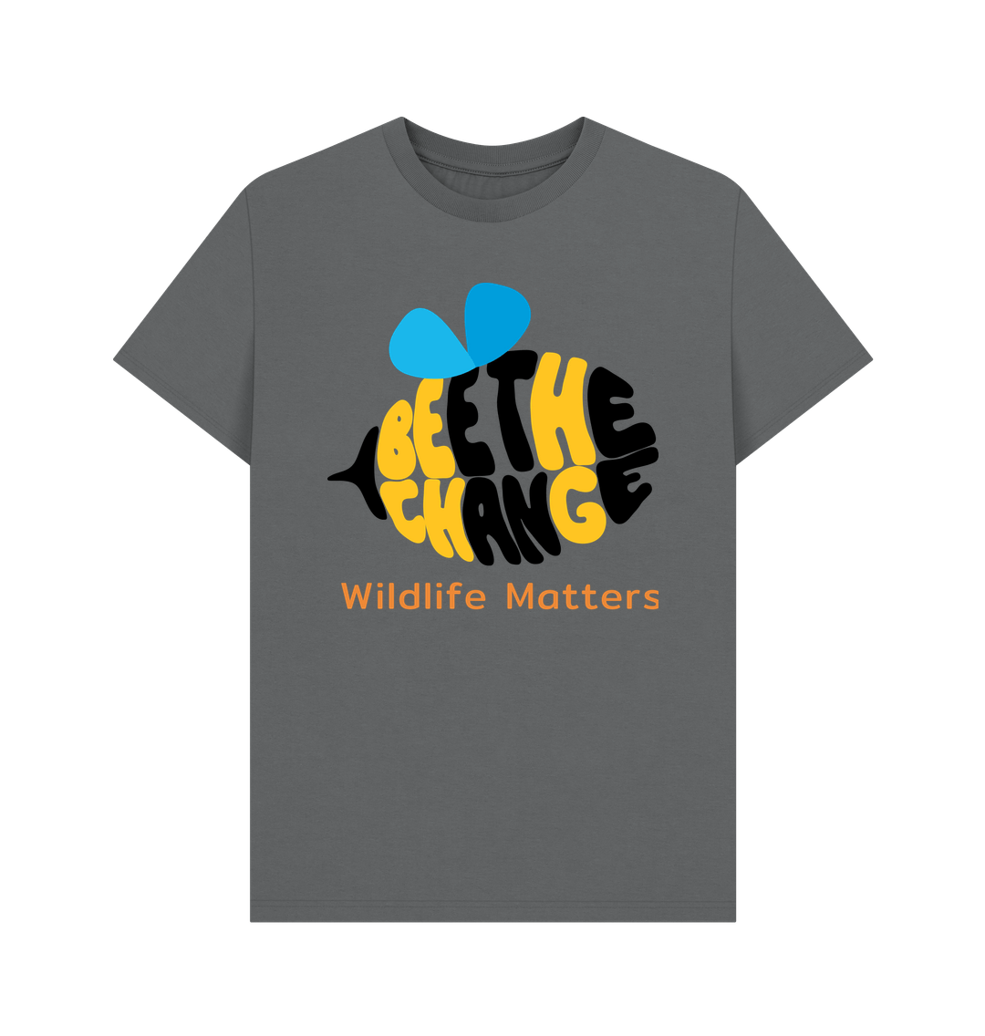 Slate Grey Wildlife Matters Bee Mens T Shirt