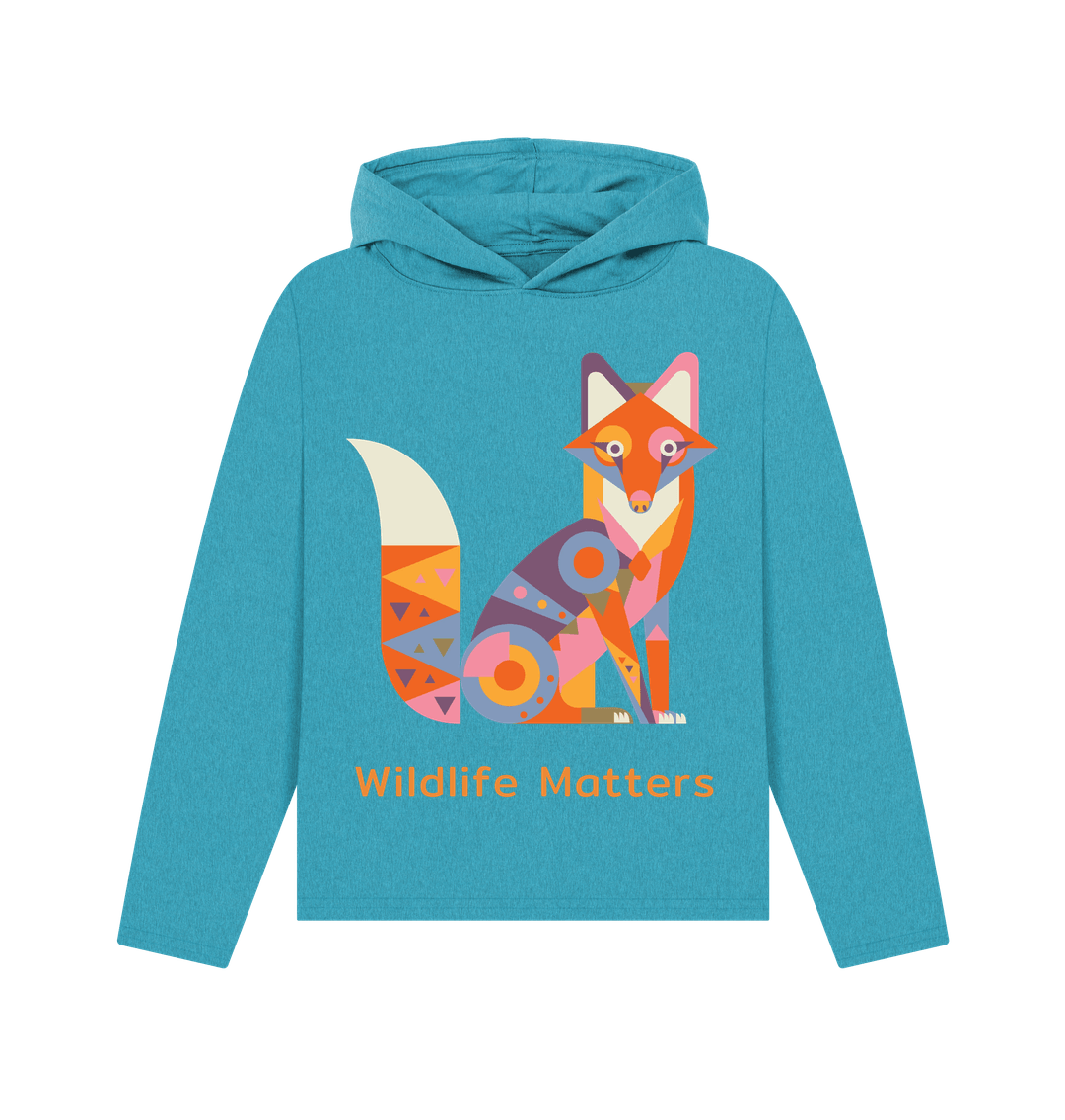 Ocean Blue Wildlife Matters Hoodie Women's Fox